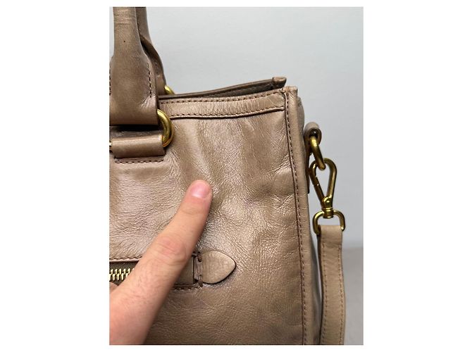 Miu Miu Borsa a mano in pelle beige - vista 7