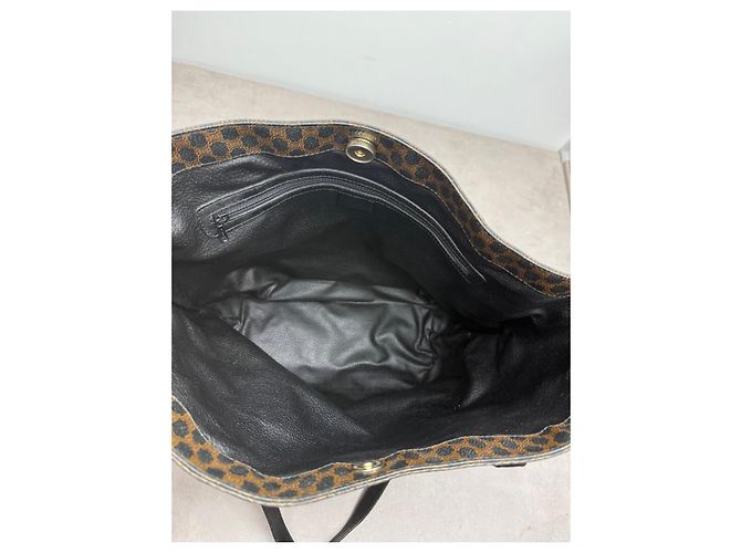 Cabas Céline Celine Borsa Tote Triomphe in Tela Rivestita Marrone - vista 11