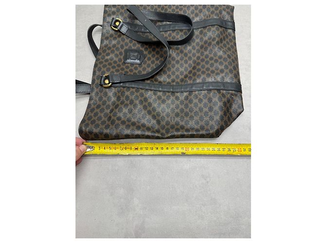 Cabas Céline Celine Borsa Tote Triomphe in Tela Rivestita Marrone - vista 17