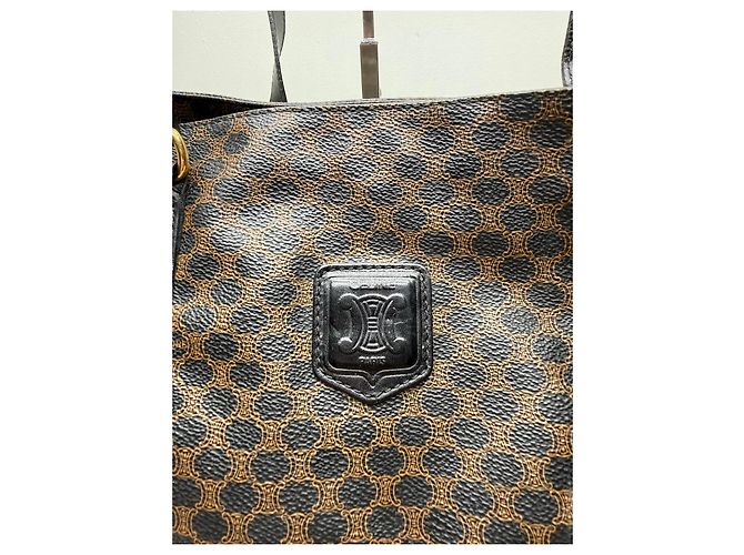 Cabas Céline Celine Borsa Tote Triomphe in Tela Rivestita Marrone - vista 2