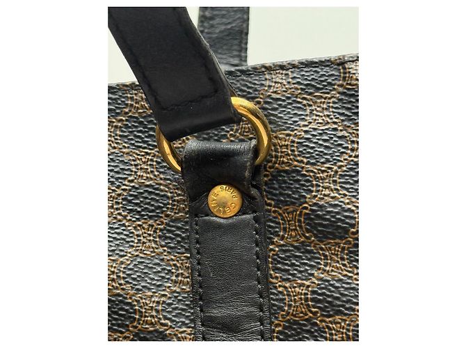 Cabas Céline Celine Borsa Tote Triomphe in Tela Rivestita Marrone - vista 3