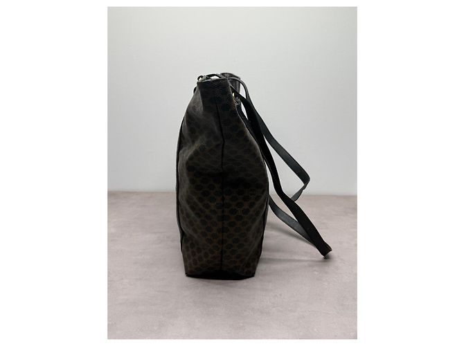 Cabas Céline Celine Borsa Tote Triomphe in Tela Rivestita Marrone - vista 6