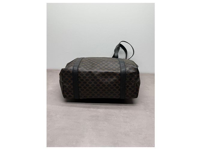 Cabas Céline Celine Borsa Tote Triomphe in Tela Rivestita Marrone - vista 8