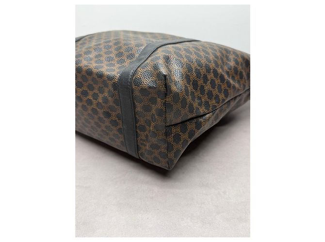 Cabas Céline Celine Borsa Tote Triomphe in Tela Rivestita Marrone - vista 9