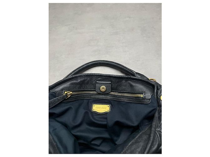 Miu Miu Borsa a mano Matelassé in pelle nera - vista 14