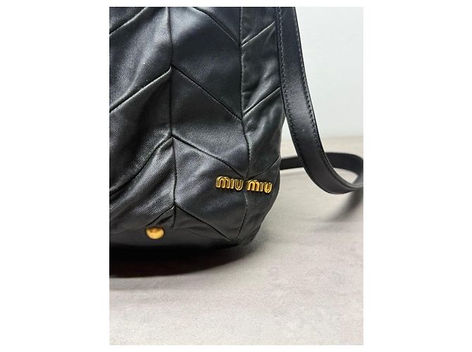 Miu Miu Borsa a mano Matelassé in pelle nera - vista 2