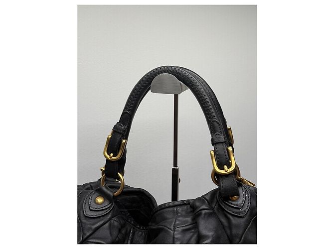 Miu Miu Borsa a mano Matelassé in pelle nera - vista 3