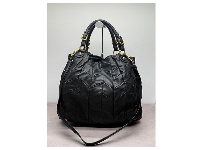 Miu Miu Borsa a mano Matelassé in pelle nera - vista 5