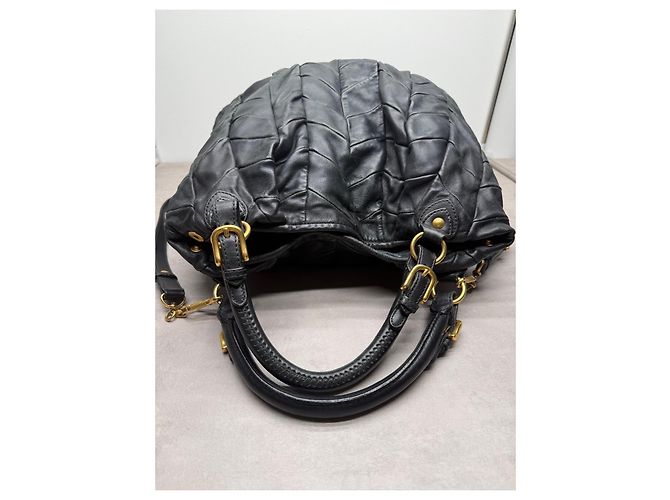 Miu Miu Borsa a mano Matelassé in pelle nera - vista 8