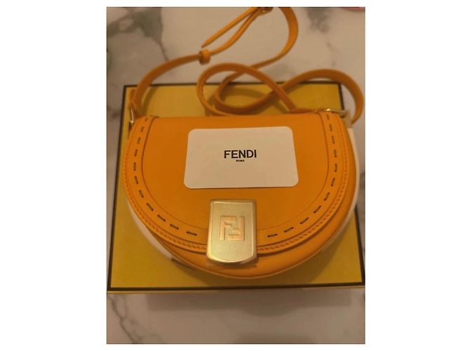 Fendi Moonlight Borsa tracolla pelle arancione - vista 2