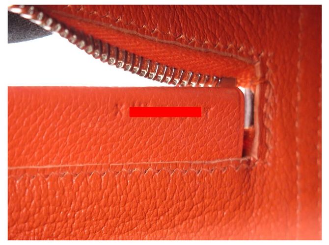 Hermès BORSA A MANO HERMES PLUME 28 CM IN PELLE GRANA ORANGE - vista 11
