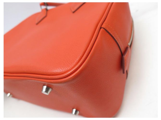 Hermès BORSA A MANO HERMES PLUME 28 CM IN PELLE GRANA ORANGE - vista 13