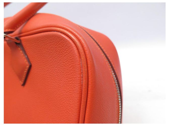 Hermès BORSA A MANO HERMES PLUME 28 CM IN PELLE GRANA ORANGE - vista 15