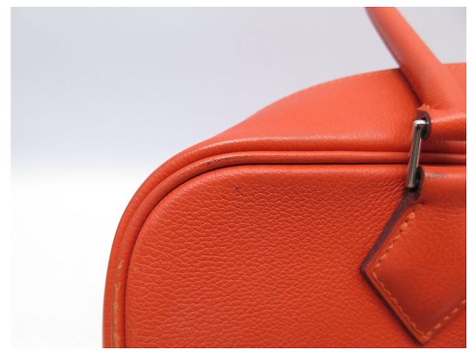 Hermès BORSA A MANO HERMES PLUME 28 CM IN PELLE GRANA ORANGE - vista 16