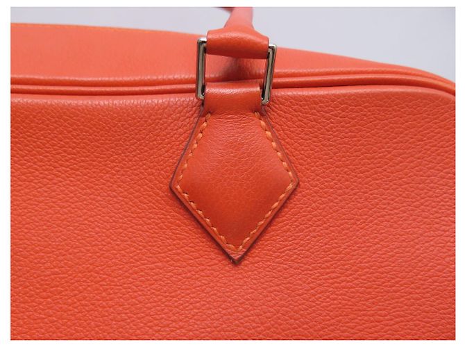 Hermès BORSA A MANO HERMES PLUME 28 CM IN PELLE GRANA ORANGE - vista 18