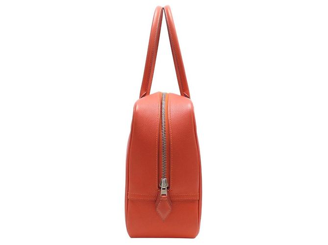 Hermès BORSA A MANO HERMES PLUME 28 CM IN PELLE GRANA ORANGE - vista 3