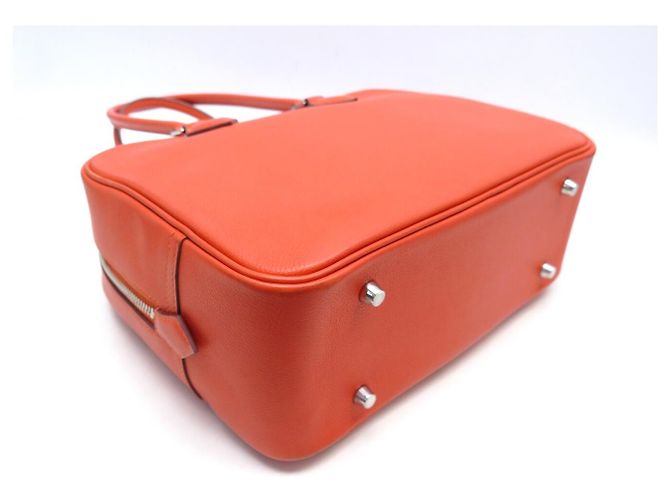 Hermès BORSA A MANO HERMES PLUME 28 CM IN PELLE GRANA ORANGE - vista 5