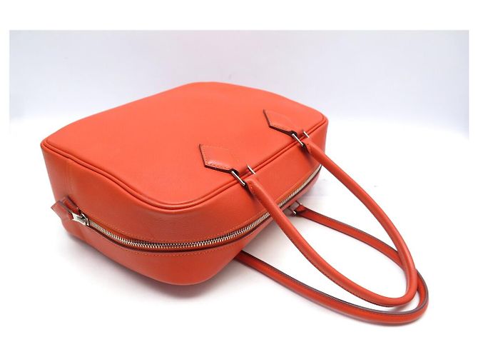 Hermès BORSA A MANO HERMES PLUME 28 CM IN PELLE GRANA ORANGE - vista 6