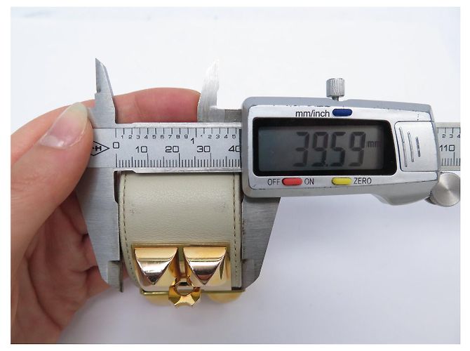 Hermès BRASLETE HERMES COLLIER DE CHIEN S 14-17CM CUERO SWIFT CREME & DORE BANGLE - vista 10
