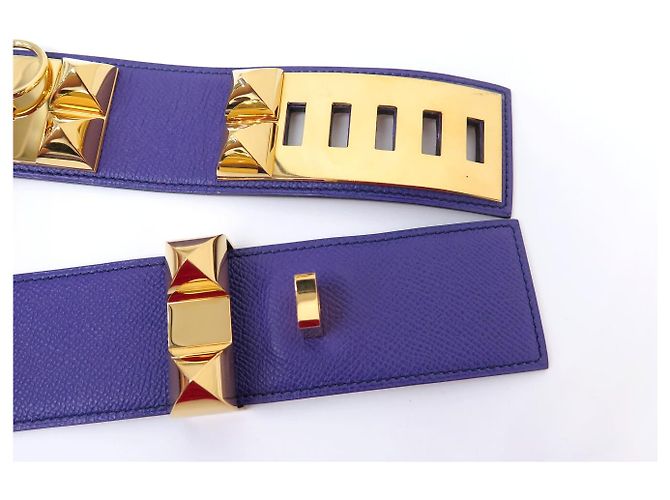 Hermès HERMES COLLIER DE CHIEN MEDOR GÜRTEL 5CM T85 AUS EPSOM LEDER VIOLET - Ansicht 10