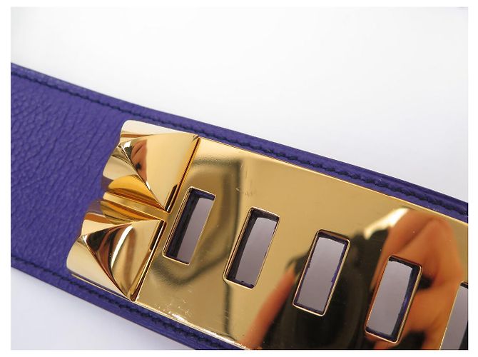 Hermès HERMES COLLIER DE CHIEN MEDOR GÜRTEL 5CM T85 AUS EPSOM LEDER VIOLET - Ansicht 14