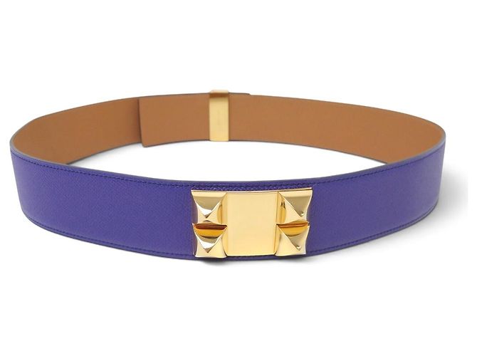 Hermès HERMES COLLIER DE CHIEN MEDOR GÜRTEL 5CM T85 AUS EPSOM LEDER VIOLET - Ansicht 3