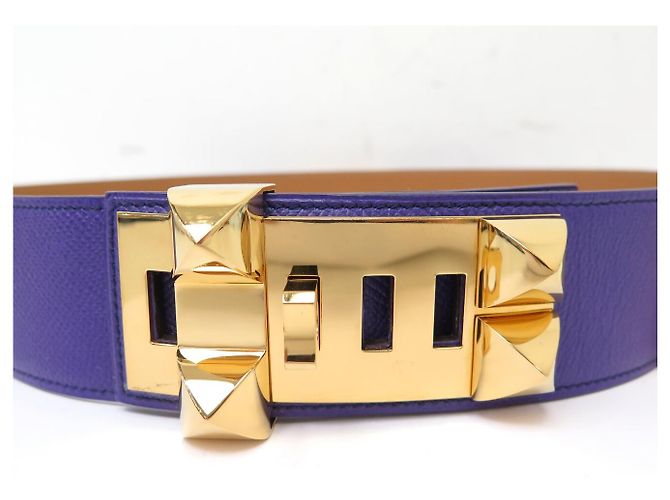 Hermès HERMES COLLIER DE CHIEN MEDOR GÜRTEL 5CM T85 AUS EPSOM LEDER VIOLET - Ansicht 5