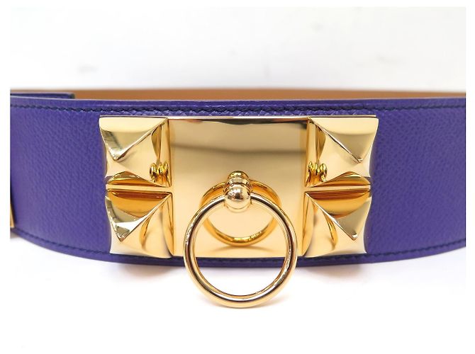 Hermès HERMES COLLIER DE CHIEN MEDOR GÜRTEL 5CM T85 AUS EPSOM LEDER VIOLET - Ansicht 6