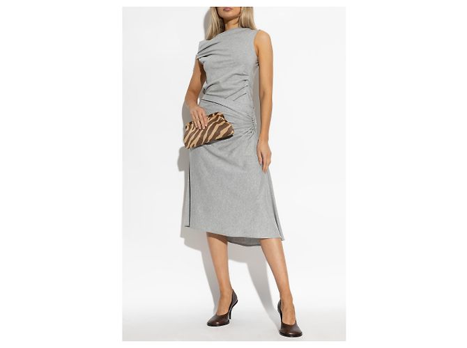 Dries Van Noten Gonna Hevira in cotone grigio - vista 2