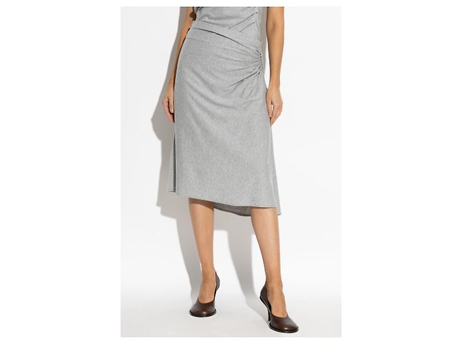 Dries Van Noten Gonna Hevira in cotone grigio - vista 3