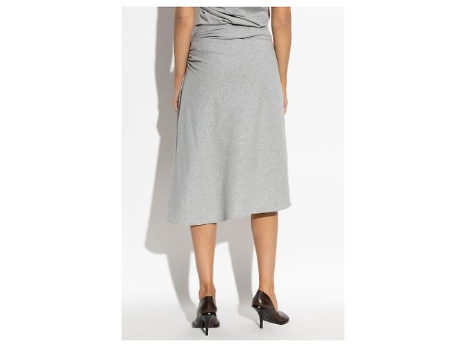 Dries Van Noten Gonna Hevira in cotone grigio - vista 4