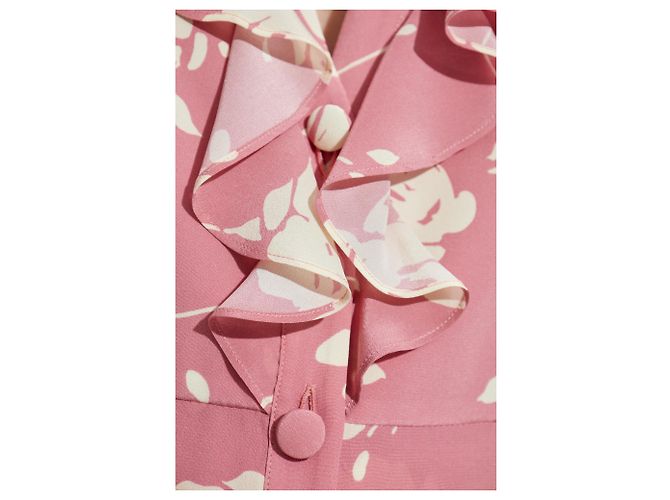 Alessandra Rich Seidenkleid Rosa mit Blumenmuster - Ansicht 5