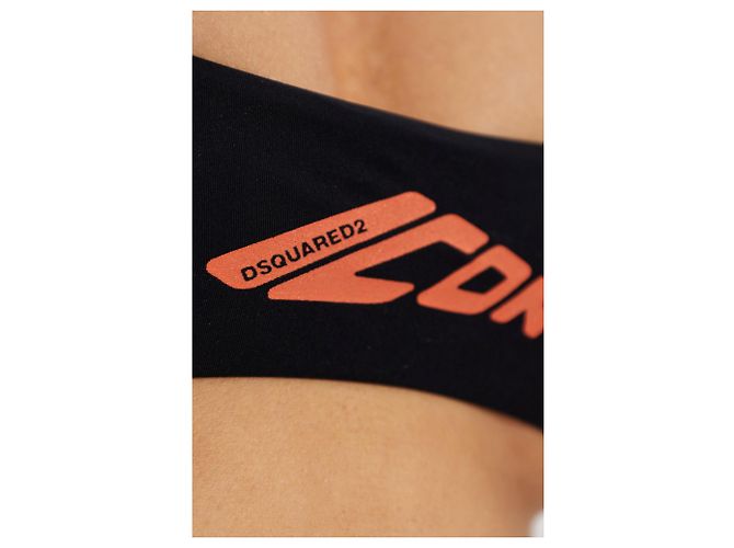 Top bikini nero Dsquared2 con logo ICON - vista 4