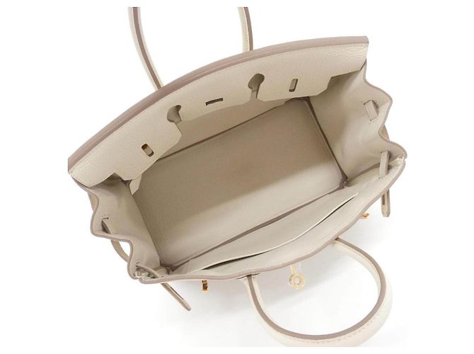 Hermès Birkin25 Togo in pelle bianca - vista 7