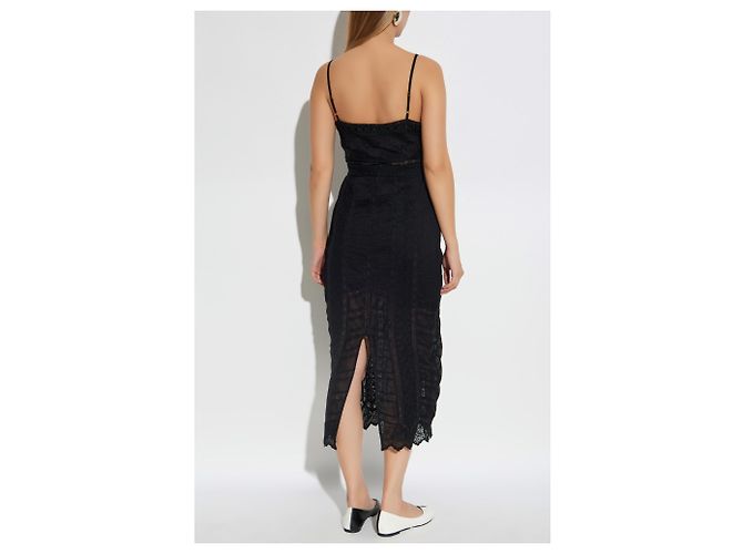 LoveShackFancy Celadine Spitzenkleid Schwarz - Ansicht 4