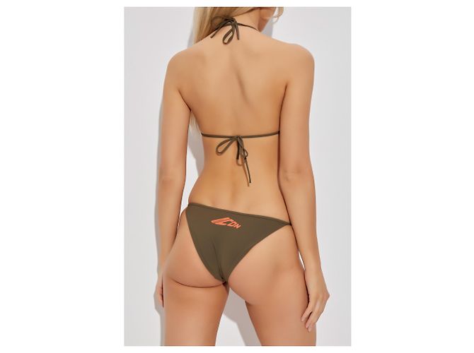 Parte inferiore bikini Tie Side Dsquared2 Verde Khaki - vista 3