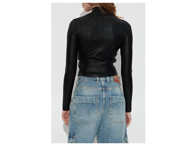 Diesel M-VALARI-TN Top Schwarz Rippstrick - Ansicht 4