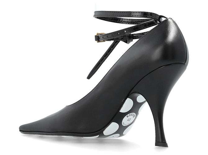 Décolleté Moschino in pelle nera - vista 5