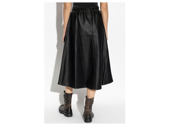 Falda midi de eco-cuero negro Diesel O-BLIVION - vista 4