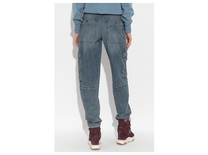 Isabel Marant Etoile Jeans cargo Nayla blu cotone - vista 4