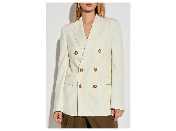 Blazer doppiopetto in lana Dsquared2 crema - vista 3