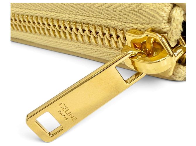 Céline Celine Piccolo Portafoglio con Zip in Pelle di Vitello Granita - vista 10