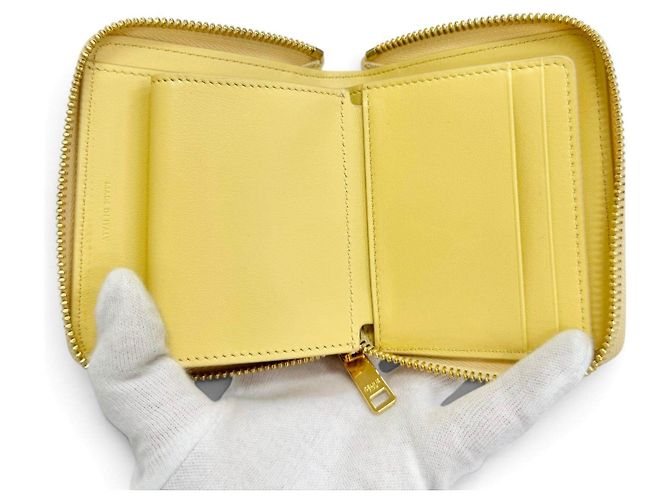 Céline Celine Piccolo Portafoglio con Zip in Pelle di Vitello Granita - vista 6