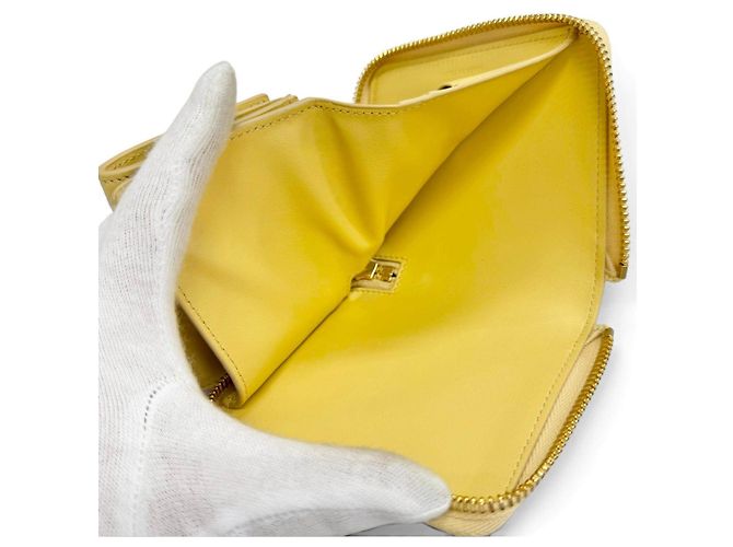 Céline Celine Piccolo Portafoglio con Zip in Pelle di Vitello Granita - vista 7