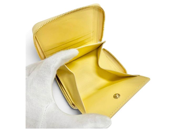 Céline Celine Piccolo Portafoglio con Zip in Pelle di Vitello Granita - vista 8