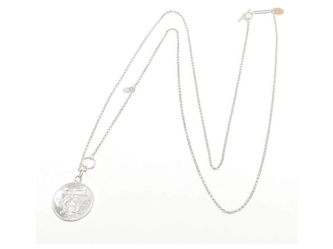 Hermès Collar Hermes Ex Libris MM Plata 925 Oro Rosa 750 - vista 6