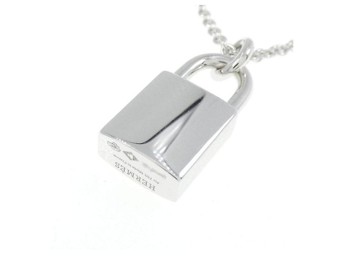 Hermès Collana Hermes Amulette Cadena in oro bianco 18K e diamanti - vista 4