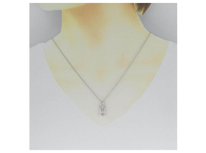Hermès Collana Hermes Amulette Cadena in oro bianco 18K e diamanti - vista 6