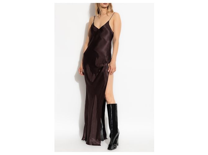 Vêtements Langes Satinkleid mit Schlitz - Ansicht 3