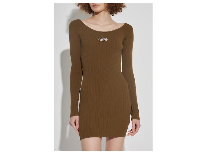 Diesel M-VERA Kleid grün aus Rippstrick - Ansicht 3